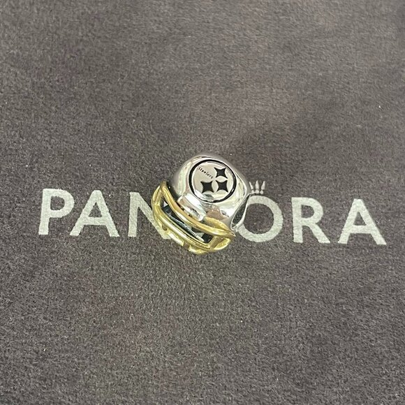 Pandora NFL Pittsburgh Steelers Football Helmet Charm Pendant - Picture 1 of 4